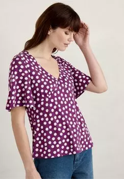 Футболка с принтом HERB GARDEN Seasalt Cornwall, фиолетовый