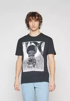 Футболка с принтом HERE LIES THE EARTH UNISEX Obey Clothing, цвет vintage black