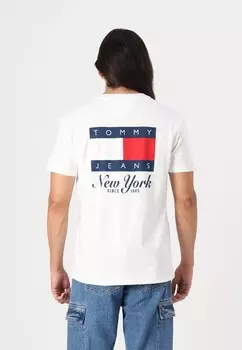 Футболка с принтом HERITAGE FLAG TEE Tommy Jeans, молочный