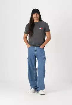 Футболка с принтом HERITAGE FLAG TEE Tommy Jeans, черный