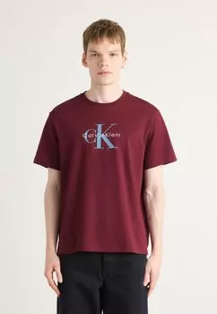 Футболка с принтом HERO MONOLOGO TEE Calvin Klein Jeans, бургундия
