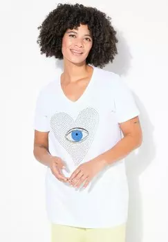 Футболка с принтом HERZ-AUGE MIT ZIERSTEINCHEN HALBARM Angel of Style, белый