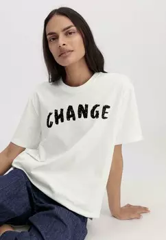 Футболка с принтом hessnatur, белый