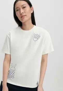 Футболка с принтом hessnatur, белый