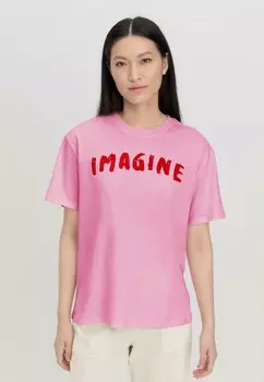 Футболка с принтом hessnatur, светло-розовый