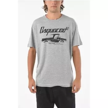 Футболка с принтом HIGH SPEED COOL FIT из хлопка Flamed Dsquared2, Gray