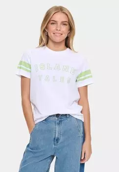 Футболка с принтом HINE Saint Tropez, кремовый