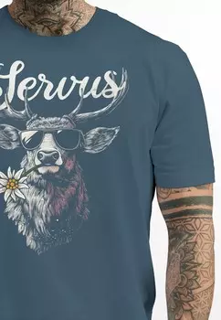 Футболка с принтом HIRSCH MODERN VOLKSFEST BAYERN SERVUS HALLO FASHION Neverless, светло-голубой