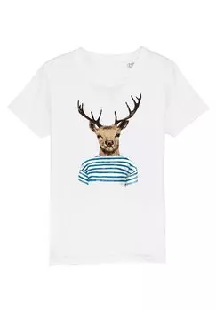 Футболка с принтом HIRSCH Watapparel, цвет white