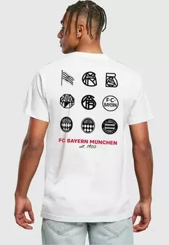 Футболка с принтом History Round Neck Logo FC Bayern Mnchen, белый
