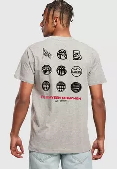 футболка с принтом History Round Neck Logo FC Bayern Mnchen, цвет heather grey