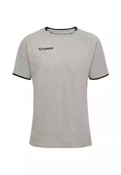 Футболка с принтом HMLAUTHENTIC KIDS TRAINING TEE Hummel, цвет grey melange