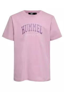Футболка с принтом HMLFAST Hummel, цвет mauve shadow