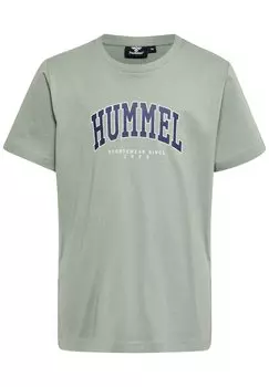 Футболка с принтом HMLFAST Hummel, цвет sea spray