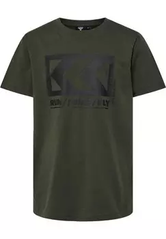 Футболка с принтом HMLFSK LOW S/S Hummel, цвет forest night
