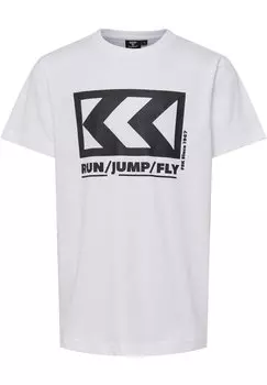 Футболка с принтом HMLFSK LOW S/S Hummel, цвет bright white