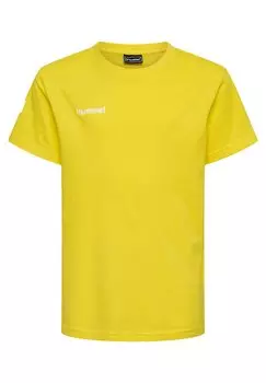 Футболка с принтом HMLGO S/S Hummel, цвет blazing yellow