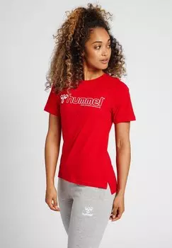 Футболка с принтом HMLNONI 2 0 Hummel, цвет barbados cherry