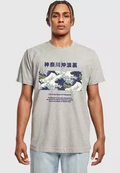 Футболка с принтом HOKUSAI 36 Merchcode, цвет heather grey