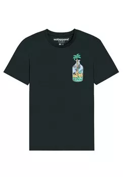 Футболка с принтом HOLIDAY IN A BOTTLE Watapparel, цвет black