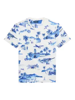 Футболка с принтом Holiday POLO RALPH LAUREN, белый