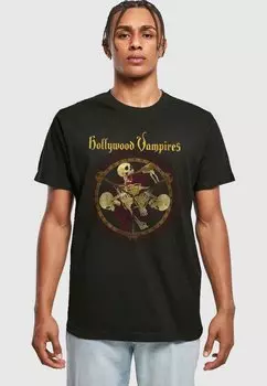 Футболка с принтом HOLLYWOOD VAMPIRES DRINK FIGHT PUKE Merchcode, цвет black