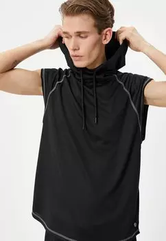 Футболка с принтом HOODED Koton, черный