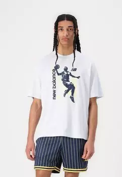 Футболка с принтом HOOPS GRAPHIC VINTAGE New Balance, светло-голубой