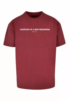 Футболка с принтом HOPE HEAVY OVERSIZE Merchcode, цвет cherry