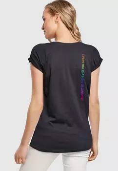 Футболка с принтом HOPE RAINBOW EXTENDED SHOULDER Merchcode, синий