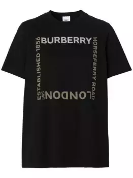 Футболка с принтом Horseferry BURBERRY, черный