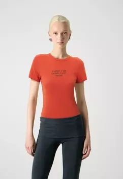 Футболка с принтом HOT MESS BABY TEE BDG Urban Outfitters, красный