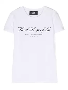 Футболка с принтом Hotel Karl Karl Lagerfeld Kids, белый