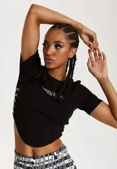 Футболка с принтом House of Holland, черный