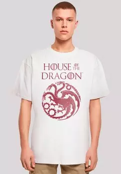 Футболка с принтом HOUSE OF THE DRAGON TARGARYEN CREST LOGO F4NT4STIC, белый