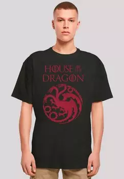 Футболка с принтом HOUSE OF THE DRAGON TARGARYEN CREST LOGO F4NT4STIC, черный