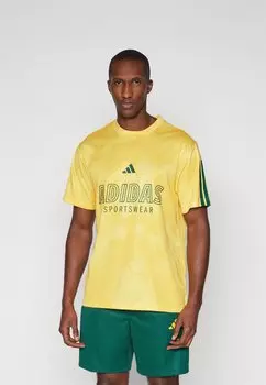 Футболка с принтом HOUSE OF TIRO NATIONS PACK adidas Sportswear, золотистый