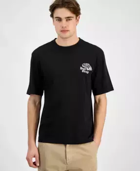 Футболка с принтом HUGO by Men's Natopu, классический крой Hugo Boss, черный