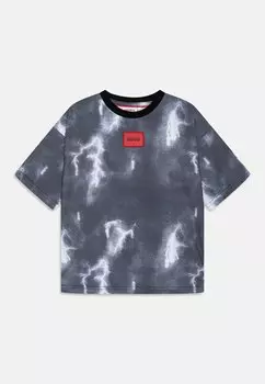 Футболка с принтом HUGO Kids, цвет black/grey