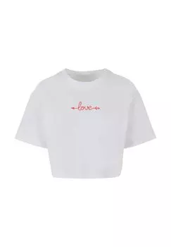 Футболка с принтом HUGS LOVE ARROW SHORT Merchcode, белый