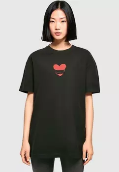 Футболка с принтом HUGS & LOVE HEART HUG BOYFRIEND Merchcode, черный