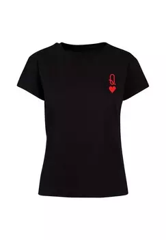 Футболка с принтом HUGS LOVE QUEEN OF HEARTS BOX Merchcode, черный