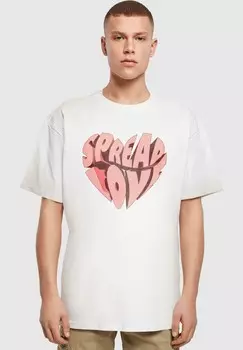 Футболка с принтом HUGS LOVE-SPREAD HEAVY Merchcode, белый