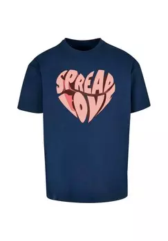 Футболка с принтом HUGS LOVE-SPREAD HEAVY Merchcode, синий