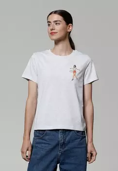 Футболка с принтом HULA HOOP watapparel, цвет Mottled Light Grey
