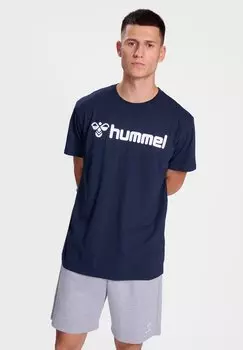 Футболка с принтом Hummel, морская