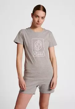 Футболка с принтом Hummel, серый меланж