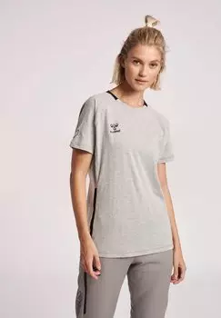 Футболка с принтом Hummel, серый меланж