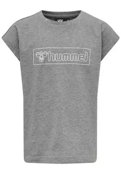 Футболка с принтом Hummel, средний меланжевый