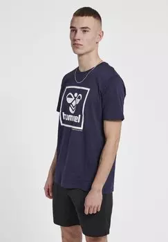 Футболка с принтом Hummel, темно-синий